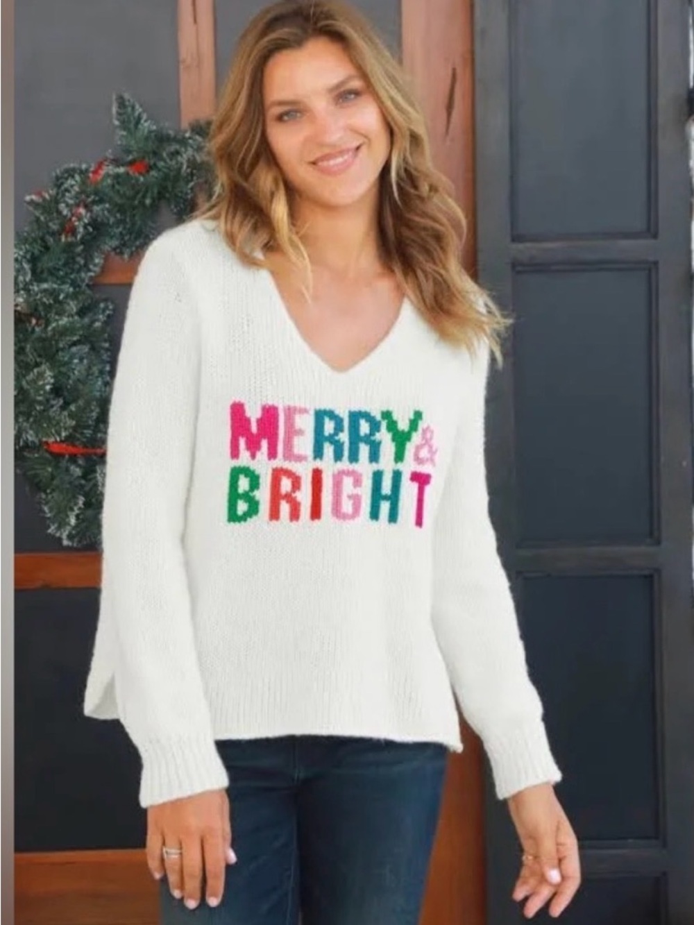 NWT WoodenShips popular Merry & Bright sweater! Size s/m
